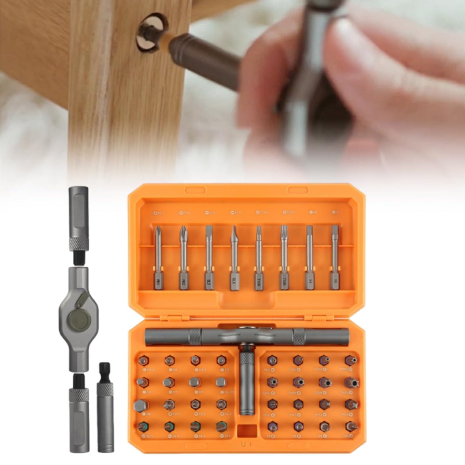 Set di cacciaviti magnetici 42 in 1, kit di riparazione a cricchetto a T