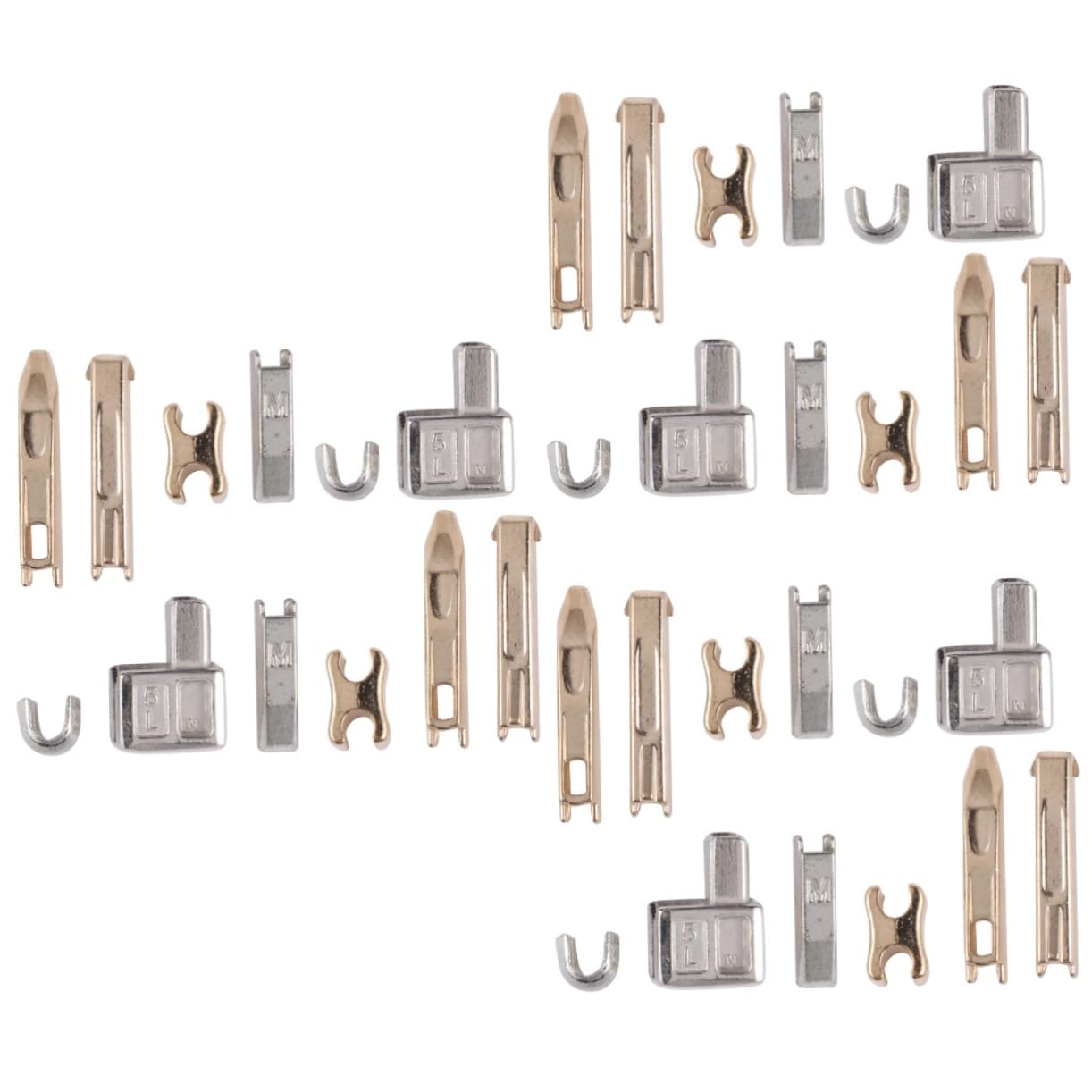 DIYEAH Kit De Reparación De Cremalleras (3 Juegos) Deslizadores Y Retenedores De Cremallera De Metal Tope De Cremallera Dorado Rosa Para Costura Casera 190 Piezas X 3
