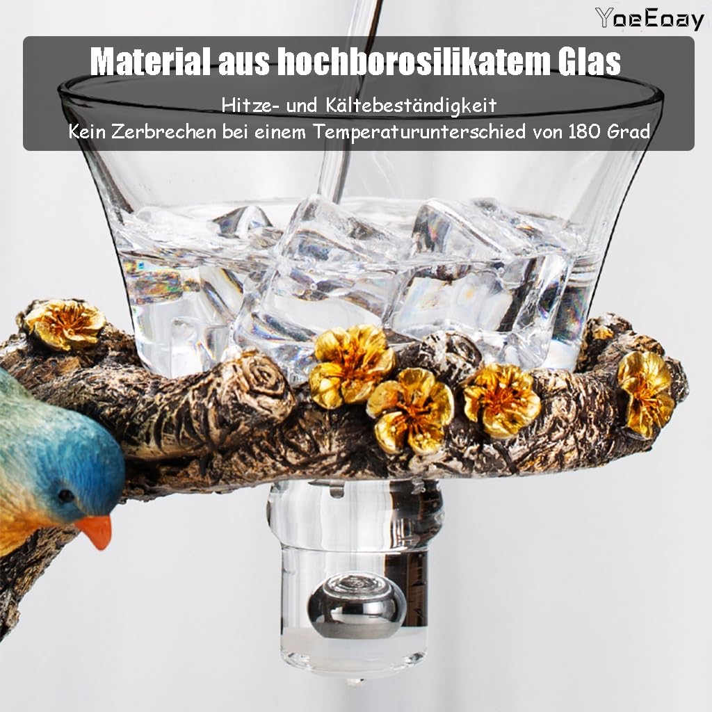 Teeservice Glas Teekanne Mit Magnet, Tier-Vogel-Design Lazy Kungfu Glasteeservice Semi Automatic Tea Set, Geeignet Für Teeliebhaber, Jungen Und Mädchen