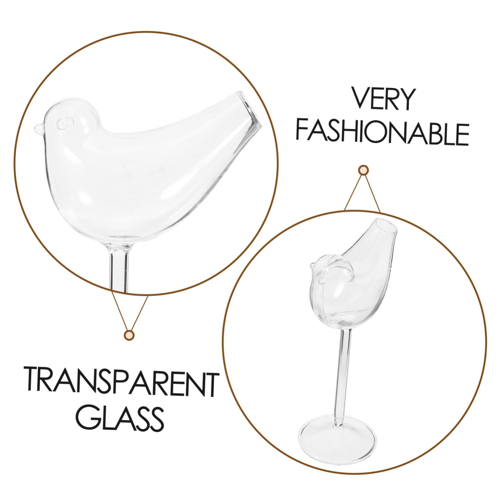 Happyyami 4 Piezas De Copa De Vino Birdie Vasos Elegantes para Beber Aperitivos Vasos para Beber Vasos De Cóctel Vasos Transparentes para Pájaros para Vasos De Bar Copas De