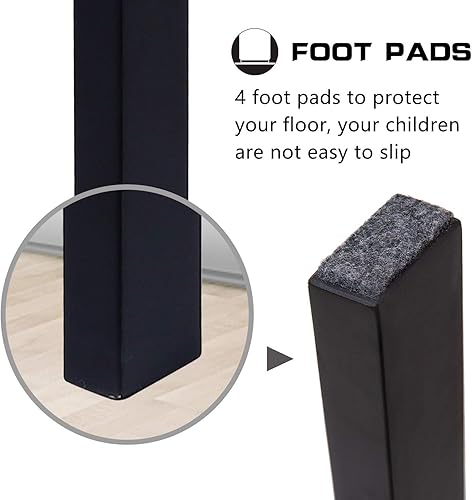 Miniatura 9 de HOUCHICS Taburete de madera para adultos con 400 libras, taburete de madera, taburete de escalón para adultos, taburete para mesita de noche, para