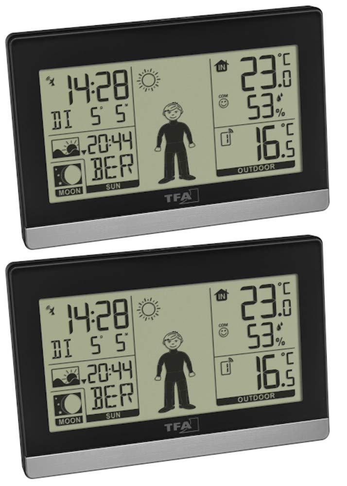Stazione meteo wireless con 2 display Weather Boy Mega TFA 35.1159.99 (nero 35.1159.01.99)
