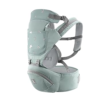Multifunctional 3-in-1 Baby Carrier with Hip Seat Lumbar Support Waist Stool for 0-36 Months Newborn Infants Toddlers Ergono c Breathable Detachable Design with Waist Bag (Grey) -Layfoo