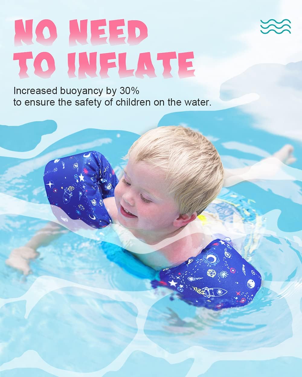 BLUEMARS Kids Swim Vests, Floaties for Toddler Girls and Boys from 30 to 50 pounds : Toys & Games