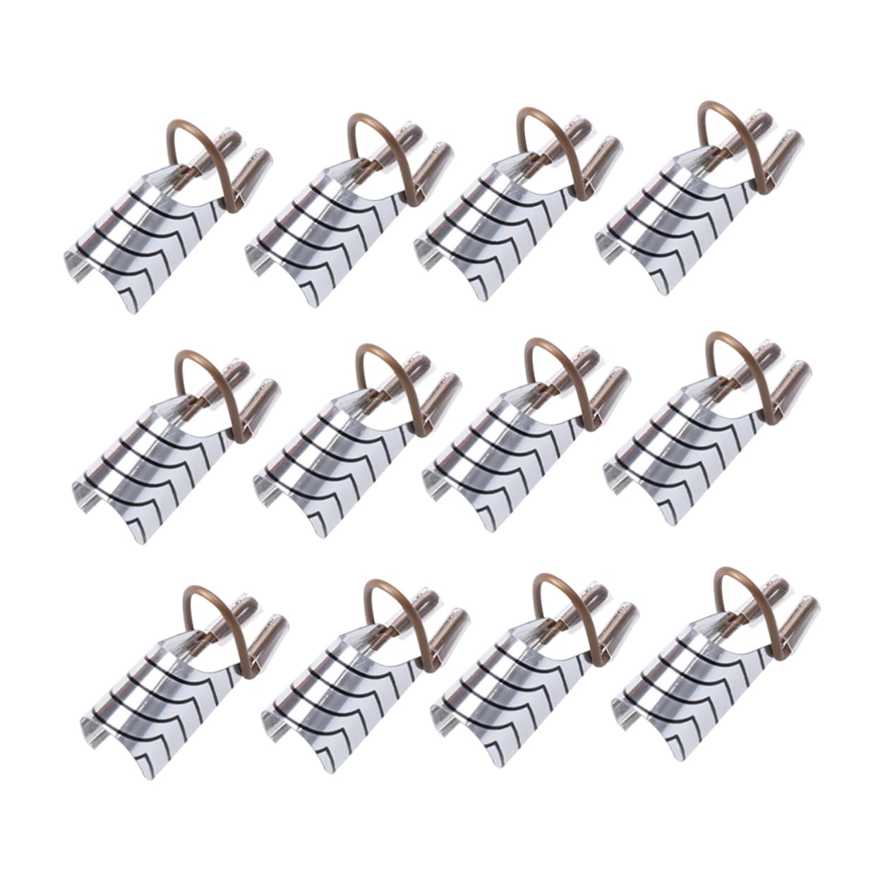 15pcs Aluminum Nail Extension Forms Reusable Gel Nail Mold Tips for Manicure Professional Art Tools for Home Salon Use Silver