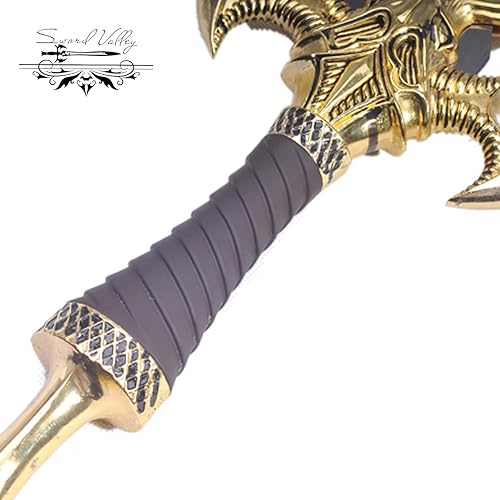 Vista 9 de Sword Valley Dark Elf Excalibur - Golden/Silver 107 cm/42.13" - Stainless Steel Blade Hand Forged with Exquisite Details - Cosplay Props Anime Game