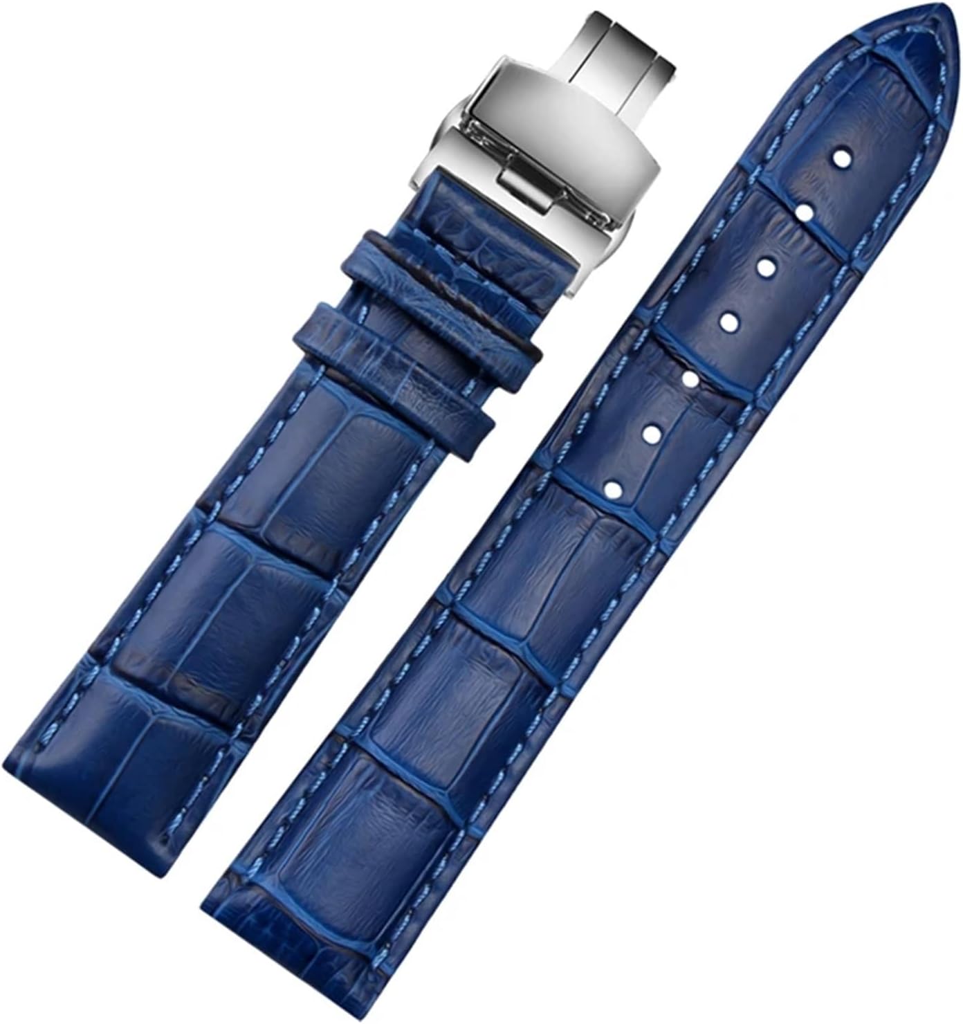 Knot S18-SFC-PBL クロコダイルレザー ベルト ストラップ ブルー