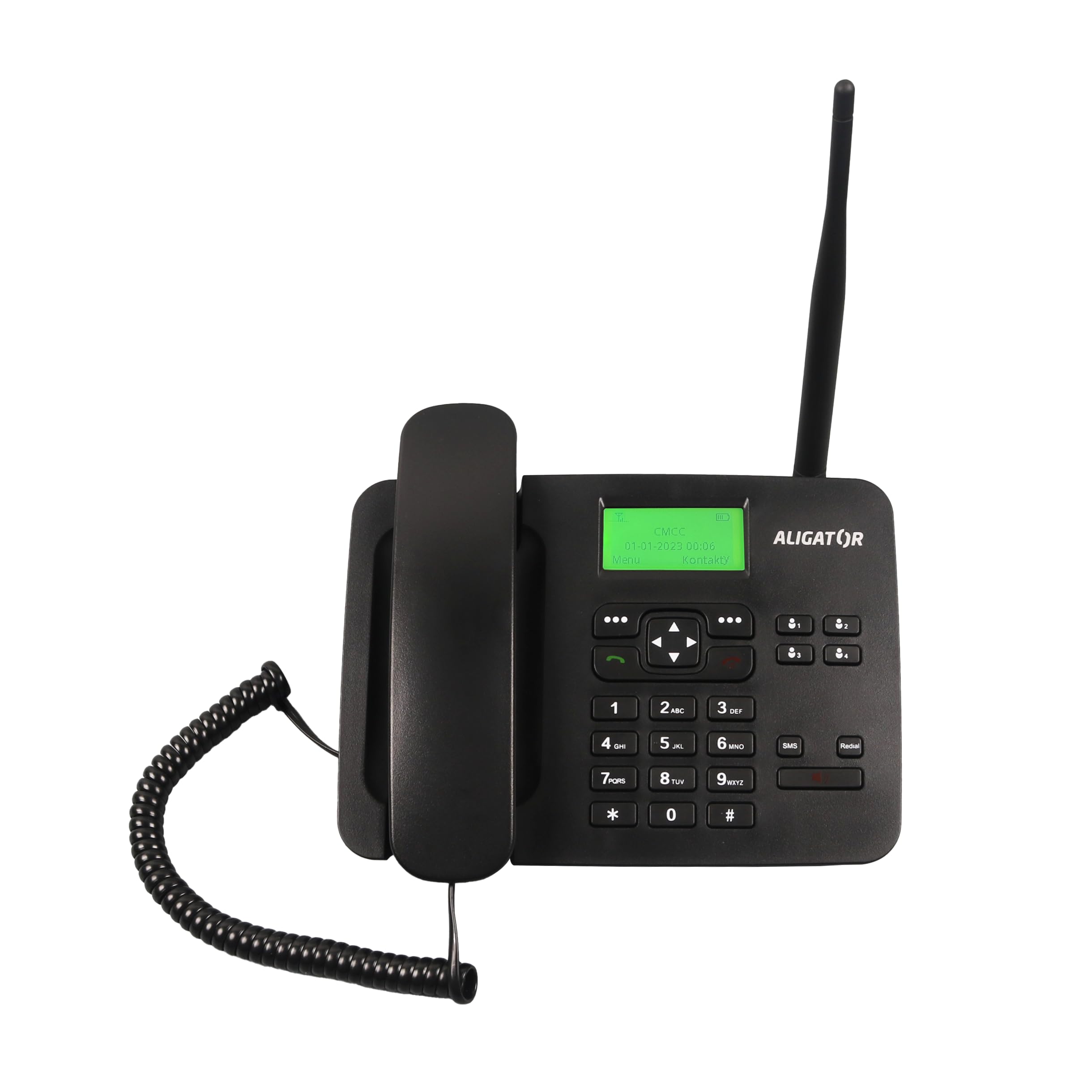 Aligator T100 GSM telefon komórkowy w klasycznym stylu telefonu stołowego (czarny)