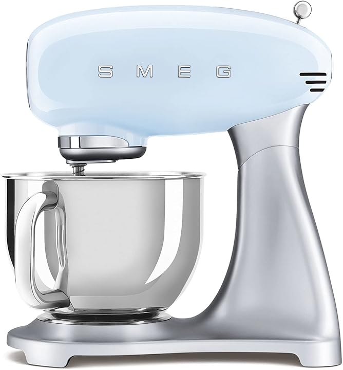 Impastatrice planetaria smeg robot da cucina acciaio 18/10 4 8 l azzurro pastello SMF02PBEU