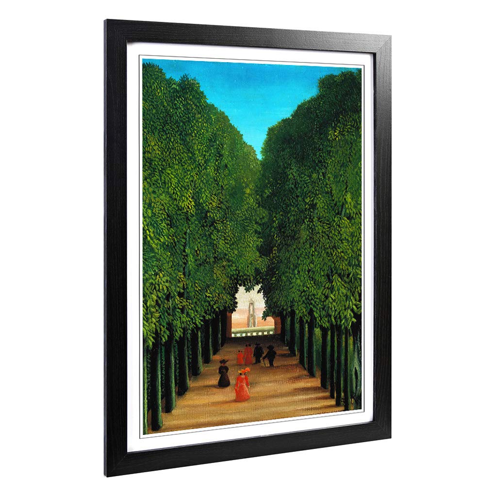 Big Box Art Framed Print of Henri Rousseau The Avenue in The Park Design | Wall Art Picture | Home Decor for Kitchen, Living Room, Bedroom, Hallway, Black, A2 / 24.5x18 Inch / 62x45cm