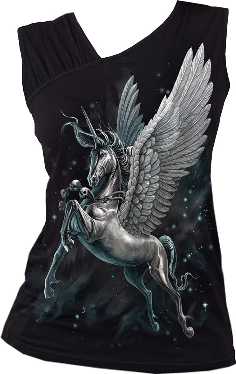 Spiral - Celestial - Gathered Shoulder Slant Vest Black - M