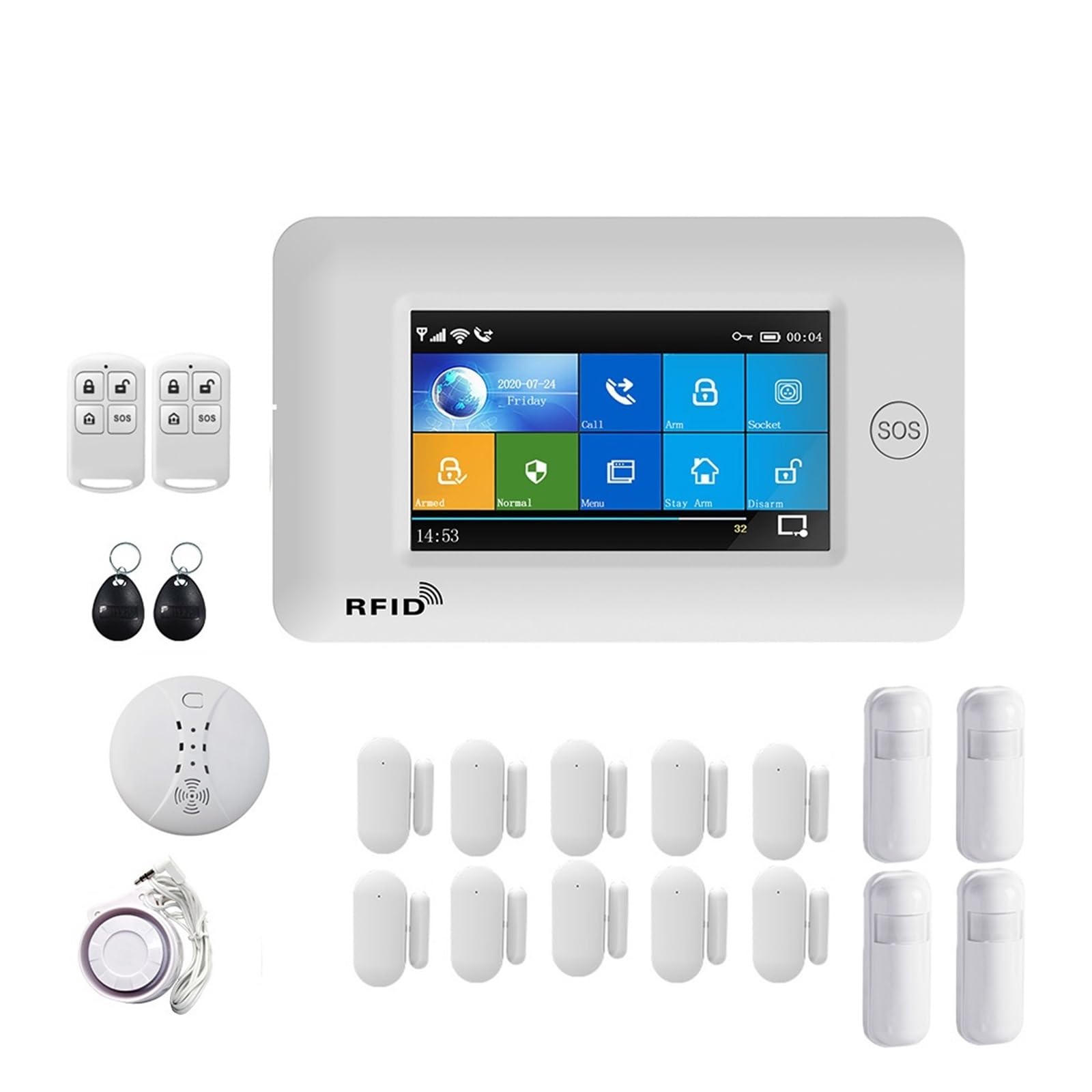 Alarma WiFi inalámbrica para dormitorio y jardín con kit de seguridad perimetral