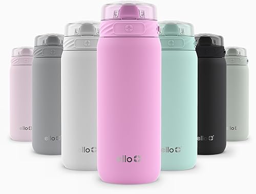 Miniatura 86 de Ello Cooper Twist - Botella de agua de acero inoxidable de 32 onzas con tapa para beber, a prueba de fugas, doble pared y aislada al vacío, lazo de