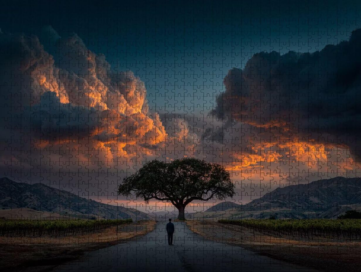 Cloud Puzzle 2000 Pezzi Adulti, Albero Puzzle Legno con Scatola 99x70cm, Idea Regalo Uomo e Donna, Divertimento Per Adulti, per Gioco Familiar, Giochi di Sfida, Squisita confezione Regalo, X-5949