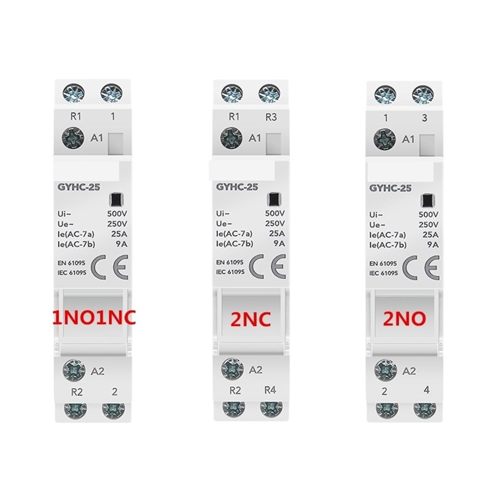 Contacteur de commande rail DIN 2P 20A pour gestion eau chaude 220V - 6