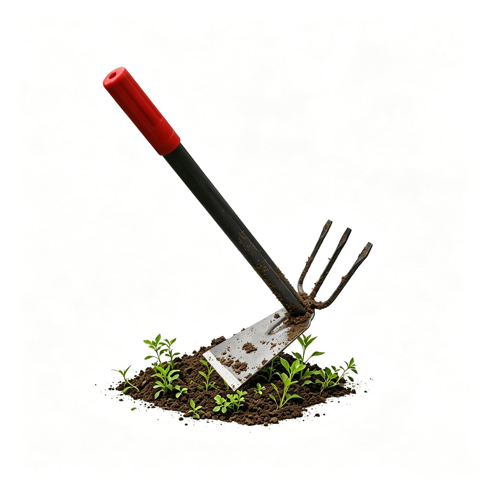 Houe de jardin griffe 3 dents outil jardinage robuste avec binette de jardinage manche long solide