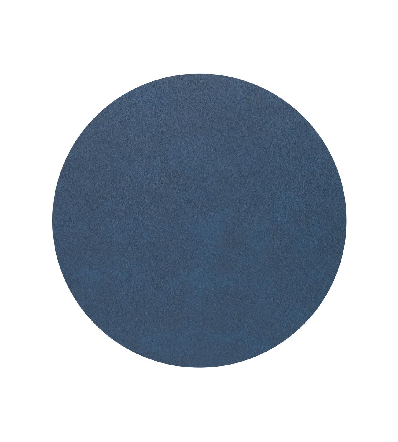 LindDNA Tischset Circle aus Recyceltem Leder in der Farbe Midnight Blue, Maße: 40cm x 40cm x 0,2cm, 991135