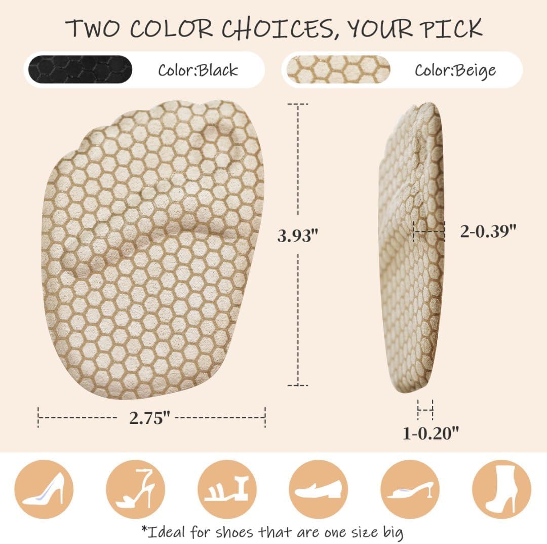 Ball of Foot Cushions for Women(2 Pairs Foot Pads), High Heel Inserts, Metatarsal Pads Women, Pain Relief and Comfort，Anti Slip, Invisible - Image 7