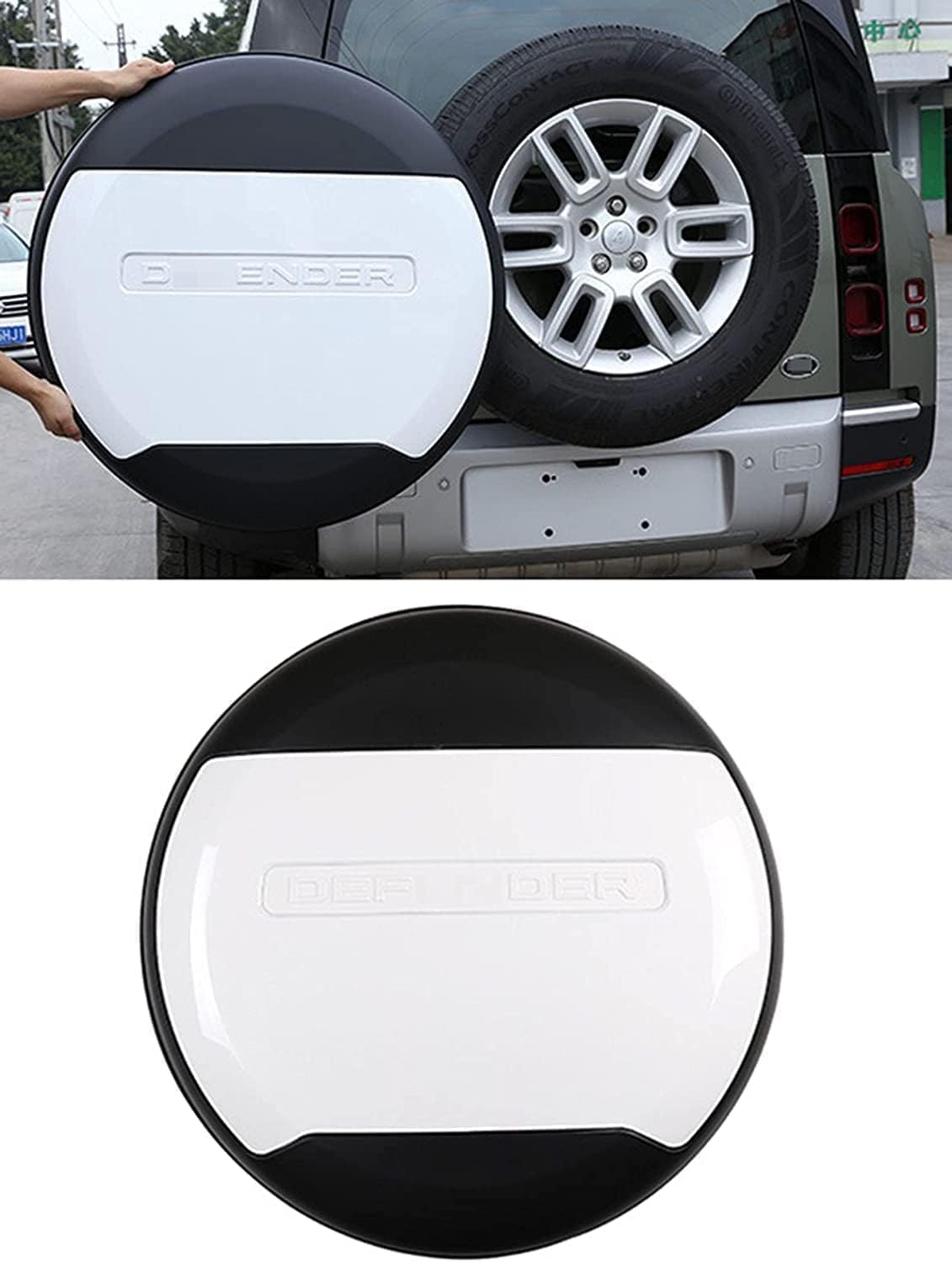 Spare Tire Tyre Wheel Cover Protector Plastic Fuji White Fits for Defender 90 110 2020-2025