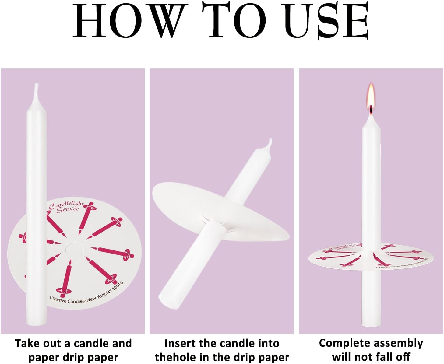 300Pack White Taper Candles with Drip Guards & Paper Holders - 5 Inch Odorless Religious Candles for Church Prayers, Sabbath Ceremonies, & Home Decorations……