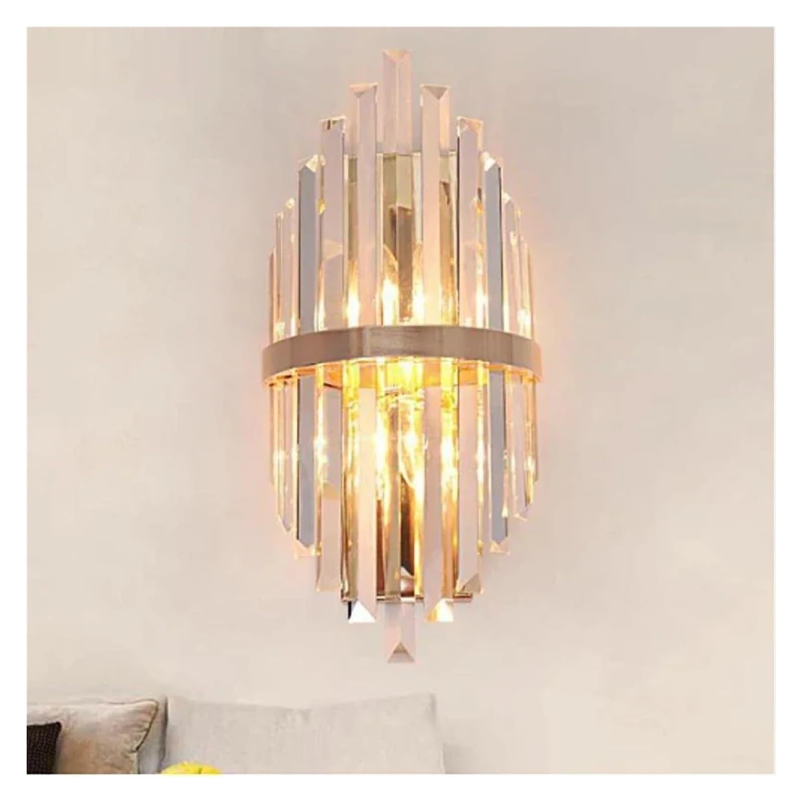 MYUYEE Wall Sconce, Bedroom Bedside Wall Lamp Luxury Living Room Tv Led Crystal Wall Lights Aisle Stair Villa Sconce Luxury High-End Lighting,Chaners,