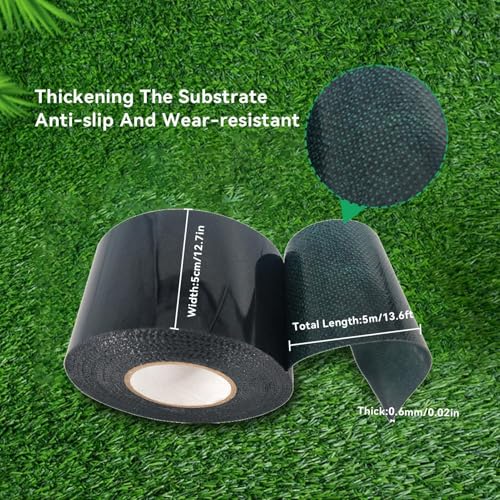 Kunstrasen Klebeband, Kunstrasenband, Doppelseitiges Teppichband, Teppich Klebeband, 5m x 5cm Kunstrasen Teppich Selbstklebendes Stoffband Kunstrasen für Gartenzubehör im Freien