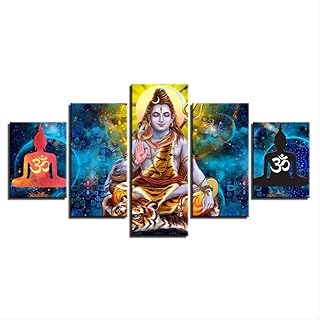 DGGDVP 5 Pezzi di Dipinti murali e Dipinti Decorativi di divinità Indiane Quadro su Tela Immagini per Soggiorno Formato 1 Senza Cornice