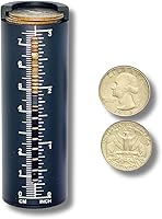 Beasygocean Spring-Loaded Aluminum Quarter Coin Holder, 33 Capacity, Transparent Slot, Portable Black (3.5")