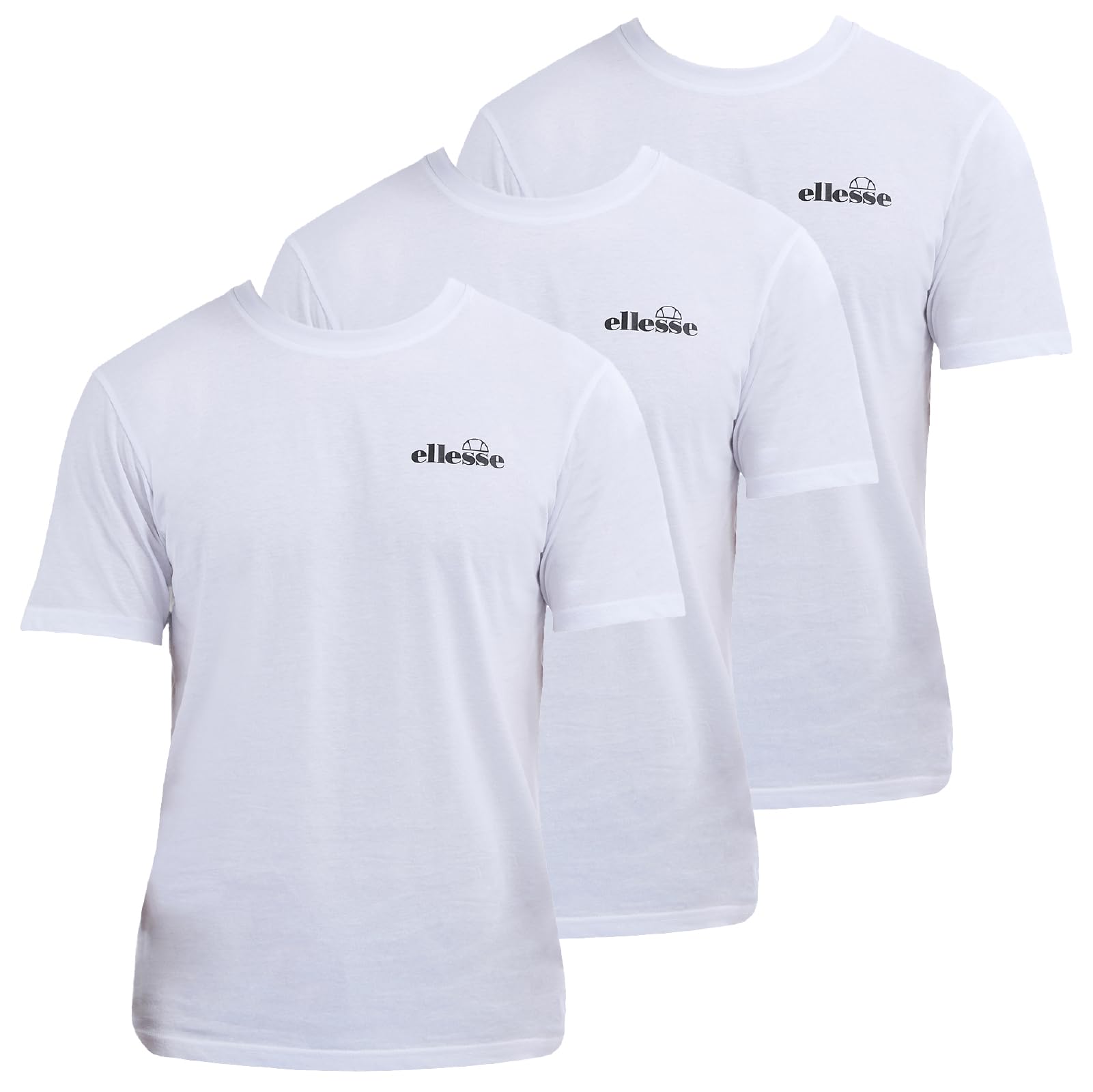 Ellesse Mens Azzini T-Shirt, Three Pack, White SML