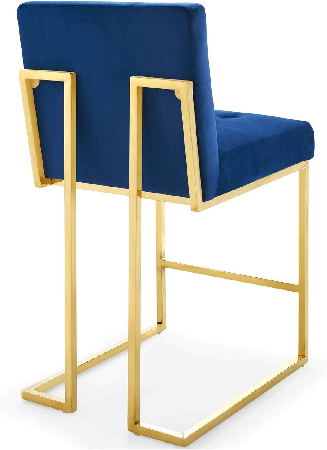 Amazon Crazy 🔥 Deals Modway Privy Gold Stainless Steel Performance Velvet Counter Stool, Navy