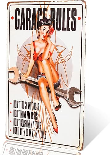 dingleiever - Letrero de herramientas para garaje o tienda con las reglas correctas