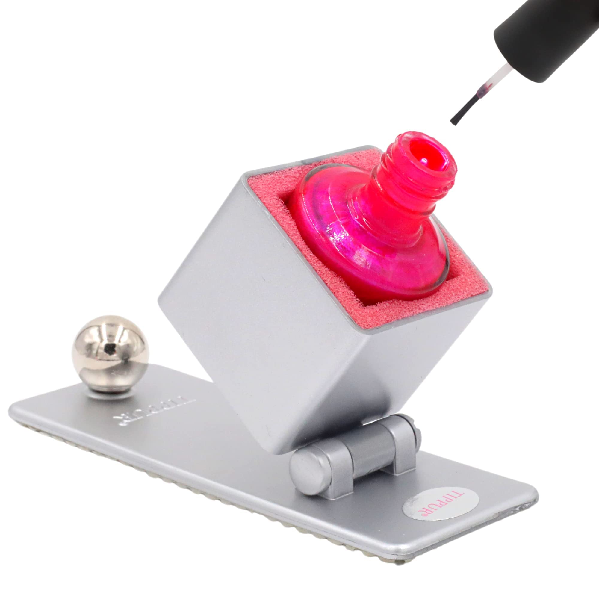 Spill-Proof Nail Polish Holder-Paint With Ultimate Confidence In The Car Or At Home-Stick Every Time Wide Grippy Bottom-Fingernail Painting Stand For Women-Nail Polish Accessories-Nail Art Tool