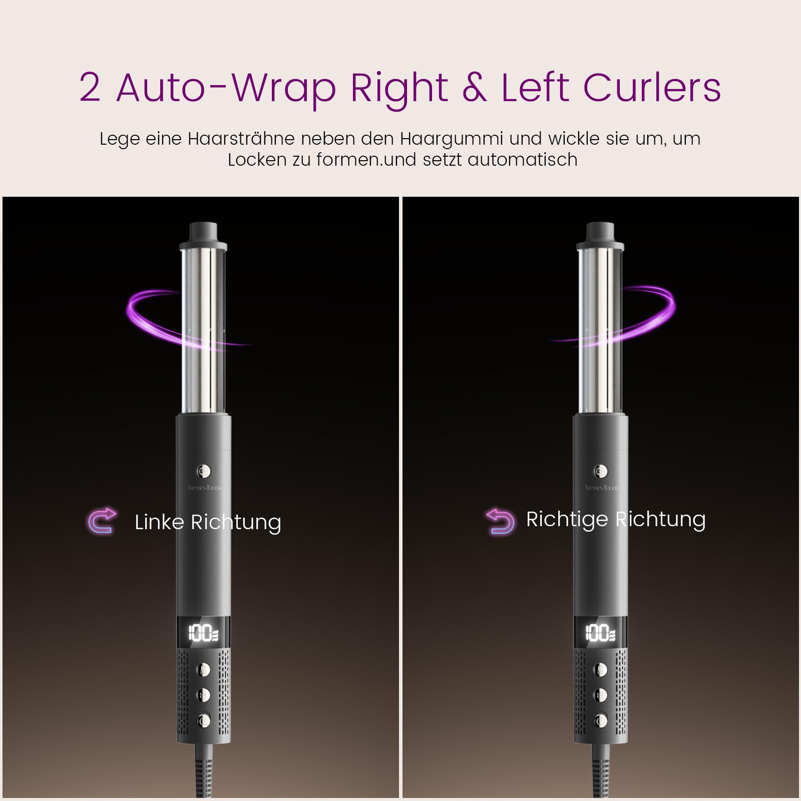 Hairstyler 6 In 1 Airstyler mit Rundbürstenföhn, 110.000 U/min, 1400W Airwrap für Locken, Volumen, Glätten, Trocknen, Grey