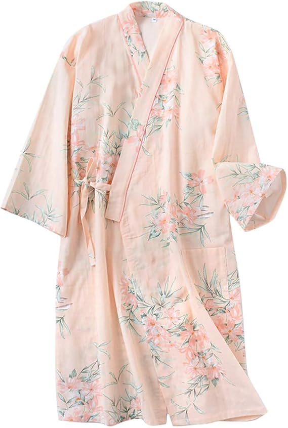 Amazon ケヤカ Keyaka 部屋着 パジャマ レディース 寝間着 ルームウェア 浴衣 レディース 甚平 寝巻き 花柄 全8柄 綿 前開き 婦人服 ワンピース バスローブ お風呂上り ホテル ねまき 旅館 女性 可愛い おしゃれ バスローブ 通販
