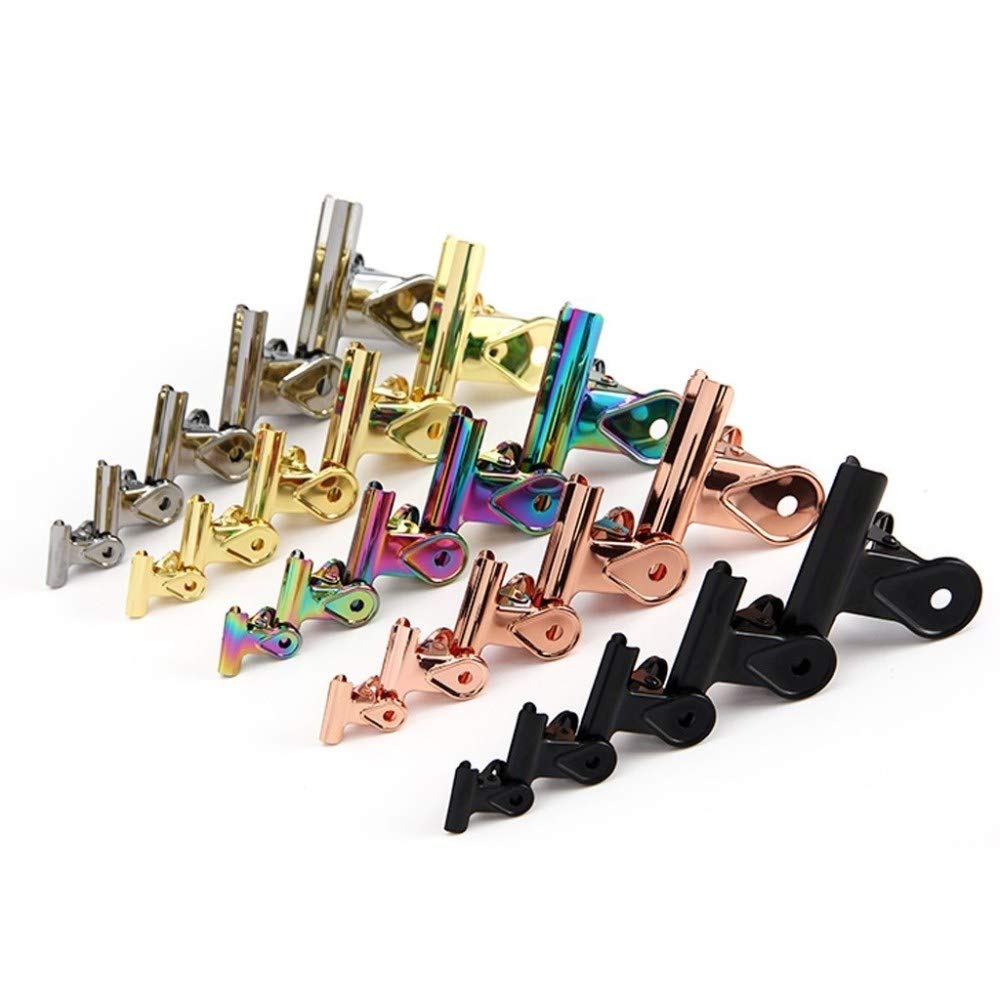clips de papel, clips for carpetas, clips de metal Bulldog, clips de Bulldog, clips de papel Carpeta de clips con bisagras de metal for fotos Suministros de oficina en el hogar (Tamaño: 20 mm * 18 pie