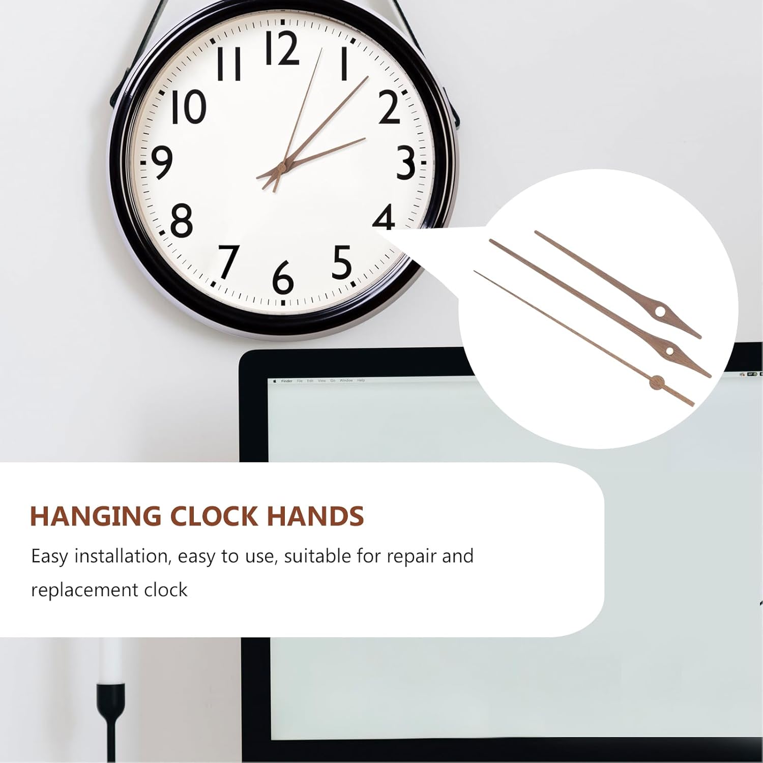 OSALADI 5 Sets 12 Inch Wooden Clock Hands with Copper Bushing for DIY Wall Clock Repair Replacement Suitable for Hanging Clocks