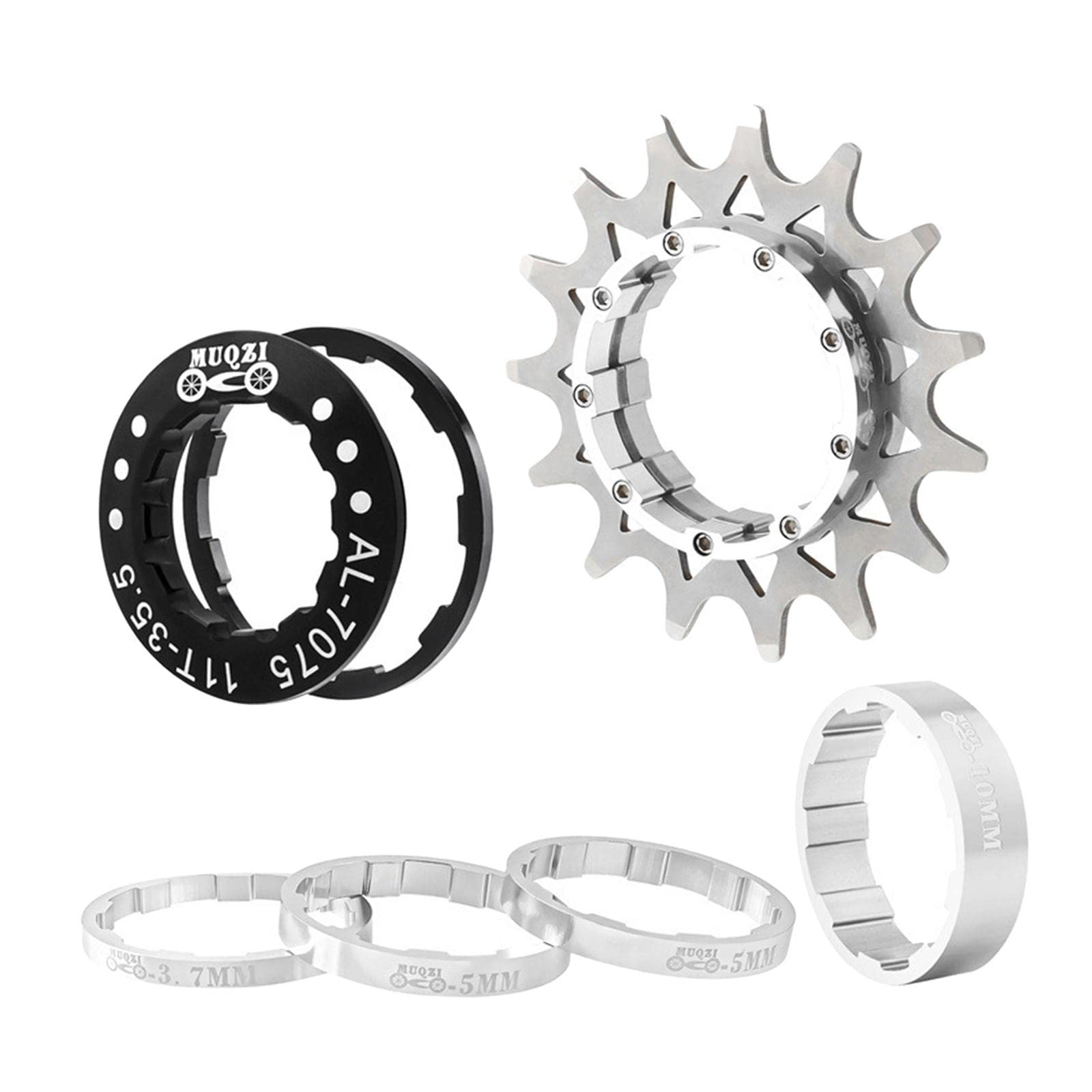 UJEAVETTE® Bicycle 15T Single Speed Flywheel Set Conversion Kit Mountain Bike Silver-image-36