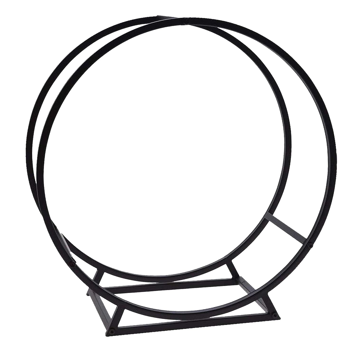 Round Metal Firewood Wood Store Logs Rack Holder Fire Pit Storage Indoor Outdoor