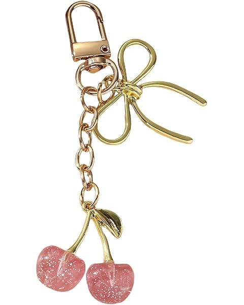 Halakesy Cute Cherry Keychain for Women Girls,Purse Bag Charms for Handbags,Car Key Chain Backpack Accessories