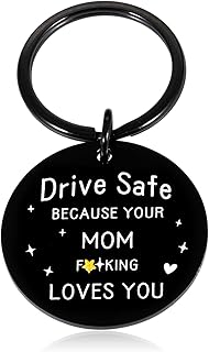 Drive Safe Keychain Funny New Driver Back to School Stuff Gifts for Son Daughter Kids from Mom First Day of School Sweet 16 Birthday Graduation Teen Boys Girls Him Her Adult Christmas Stocking Stuffer
