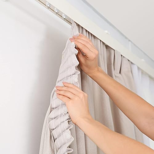 Miniatura 2 de Rodillos flexibles y flexibles para cortinas de techo, riel deslizante de plástico para cortinas de ducha, 0.433 in (50)