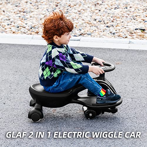 Glaf Electric Wiggle Car Ride On Toys For Kids 3 Year Old And Up Boys Girls Electric Vehicles With 12V Rechargable Battery And Pedal Anti-Rollover Colorful Lights Wheels Swing Car For Toddlers #TOP4