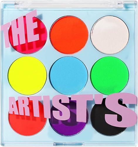 Juego de maquillaje de neón, pintura corporal colorida arcoíris, impermeable, a prueba de manchas, sombra de ojos, pintura facial, luz negra,