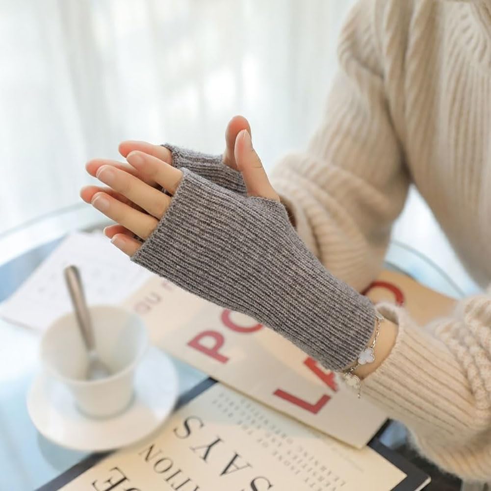 Arm Warmers Women Fingerless Knitted Gloves Kawaii Japanese Harajuku Y2k Arm Covers for Autumn and Winter