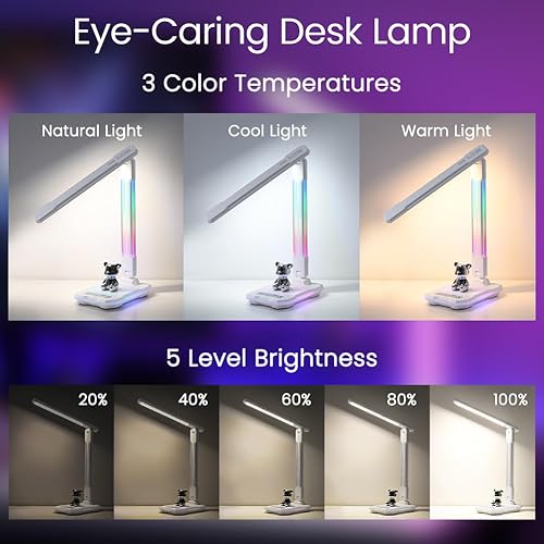 Miniatura 6 de WILIT Lámpara de escritorio para dormitorio universitario, lámpara RGB reactiva con sonido, decoración de habitación de jugadores, lámpara de mesa