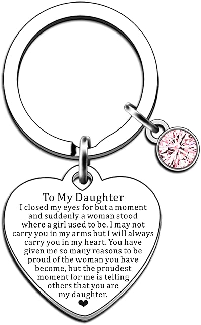 JMIMO Daughter Gifts Daughter Inspirational Keyring from Mum Dad Daughter Birthday Christmas Gifts Graduation Presents