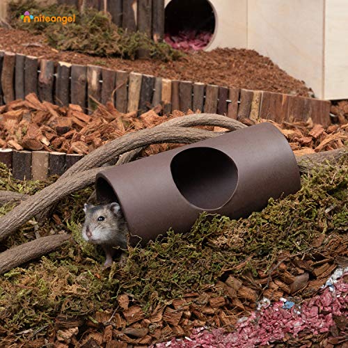 Niteangel Keramik Hamster Tunnel & Röhren Versteck - für Zwergrobo Syrische Hamster Mäuse Ratten oder andere Kleintiere (Tunnel - Klein)