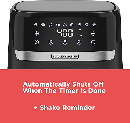 Miniatura 8 de BLACK+DECKER Freidora de aire Purifry de 6 cuartos de galón, sabor frito crujiente sin grasa, además de hornear, deshidrata y mantiene la comida
