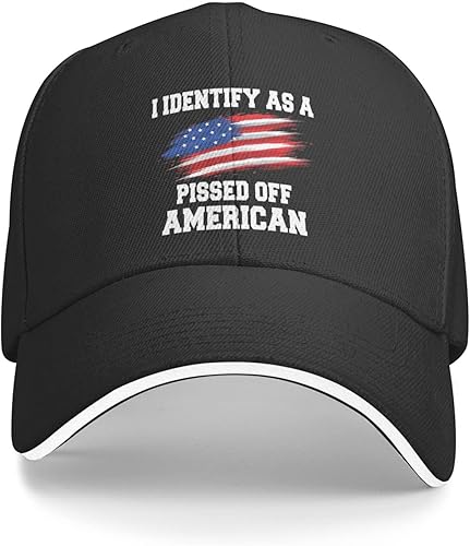 I Identifys As A Pissed Off American Hat for Men Baseball Hats Graphic Hats, Negro13