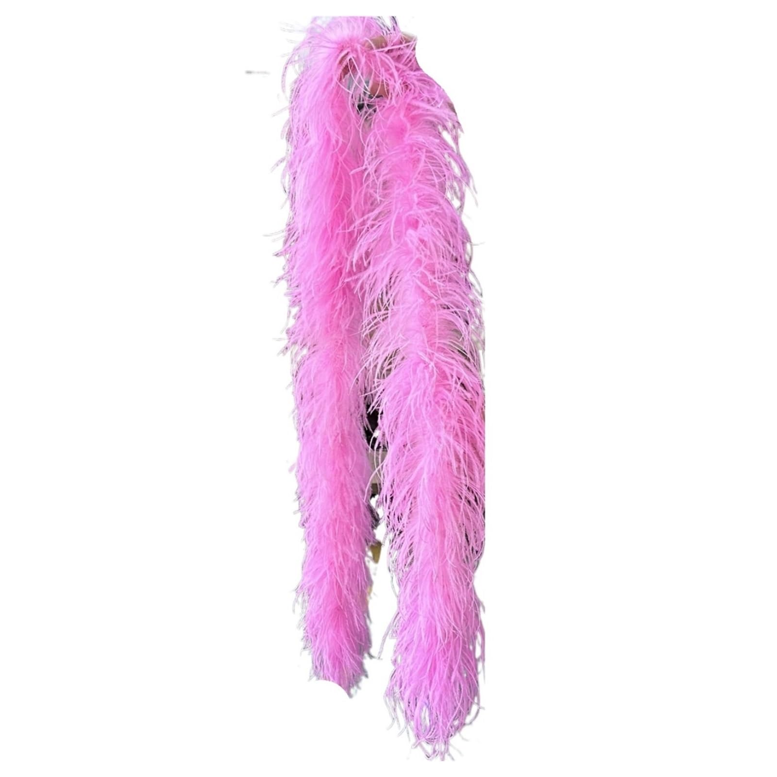 Bunte Federboas Mehrfarbige Straußenfeder-Boa, 2 Meter Straußenfeder-Schal for Party, Damenkleid, Kleidung, DIY-Dekoration, Schal(Pink)